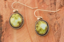 Genuine Sonoran Gold Turquoise Sterling Silver Native American Earrings